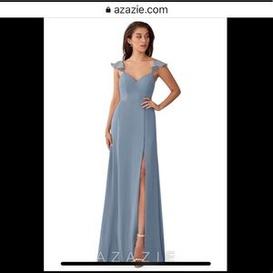 Azazie Everett dress in Dusty blue